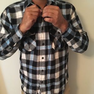 Blue button up flannel.